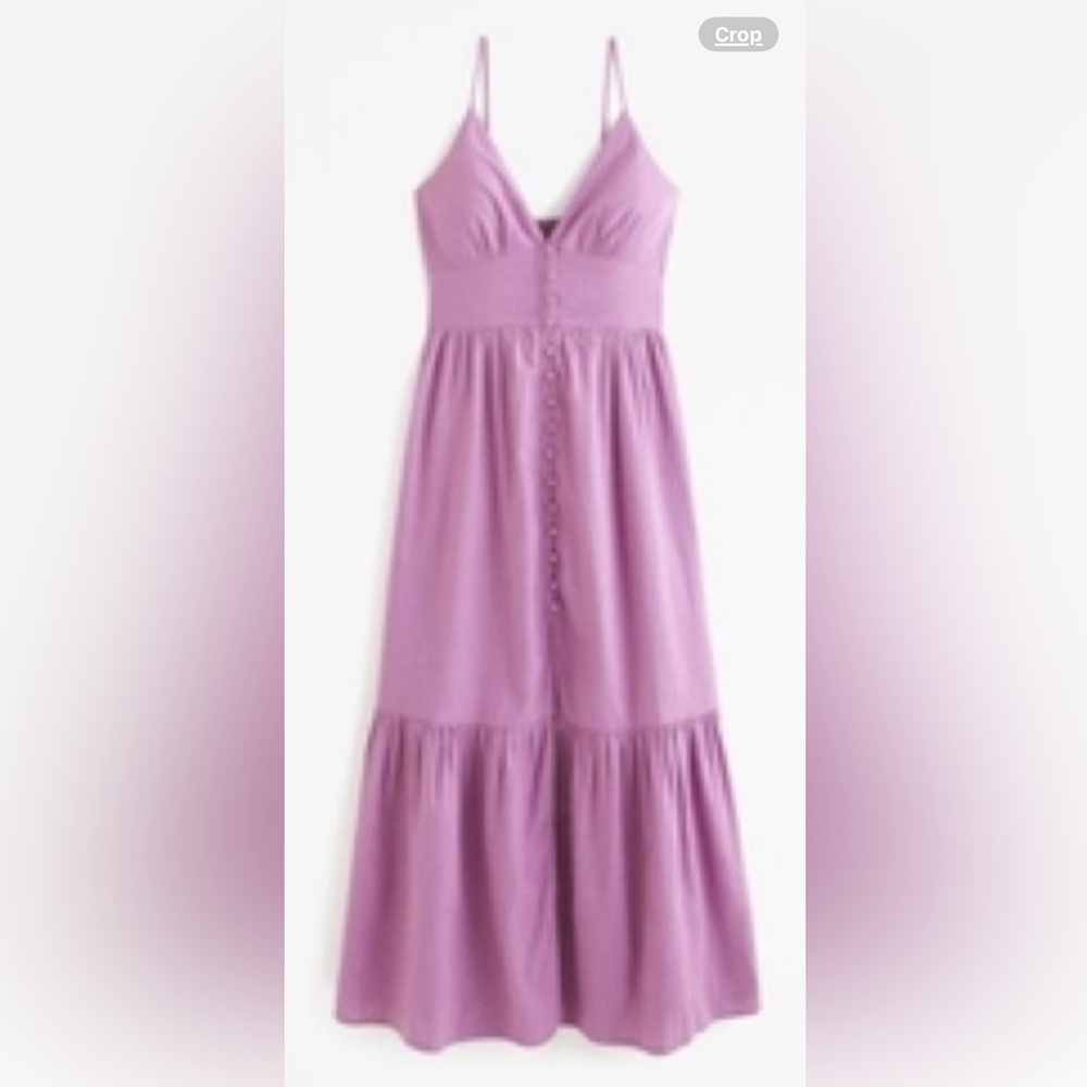 🧺 Abercrombie and Fitch Linen Lavender Smocked Dress